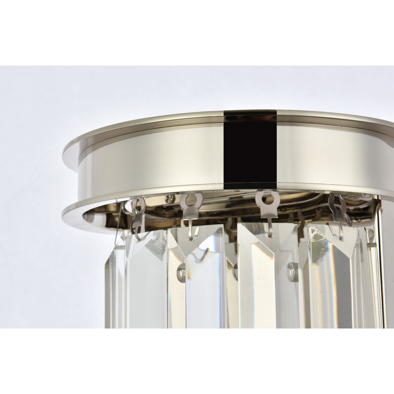 Plafonnier encastré cylindrique de style lustre à 2 lumières de 8 po Yazmin, Transparent