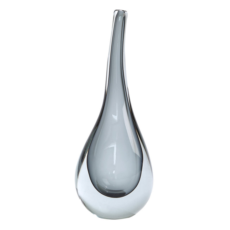 Handmade Glass Table Vase, 16.5" H x 6.75" W x 4" D