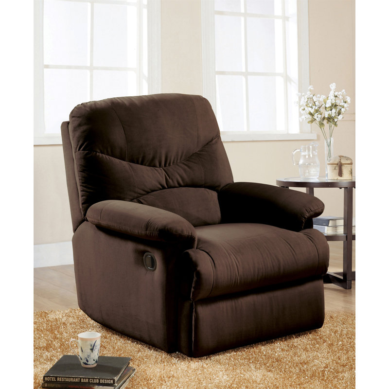 Arcadia Chocolate Microfiber Motion Glider Recliner, Chocolate