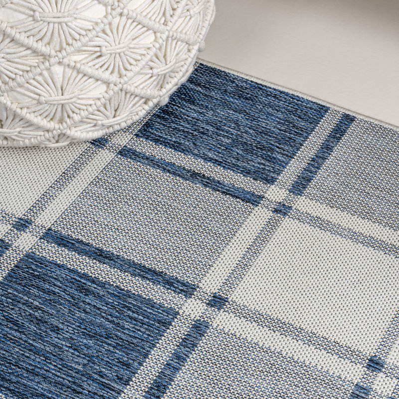 Tapis bleu marine / crème Sabine, Rectangle 4pi x 6 pi