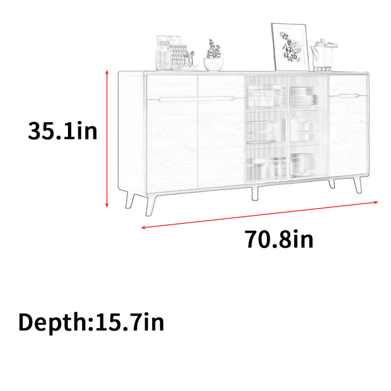 Searcy, H 35,1 po x l 70,8 po x P 15,7 po
