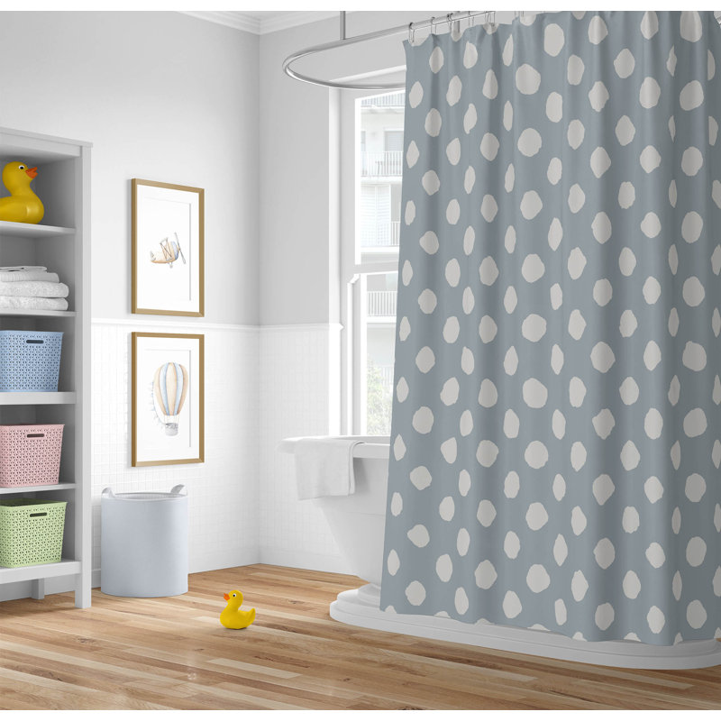Large Dot Ultra-Thin Lightweight Shower Curtain, Blue/Slate Blue