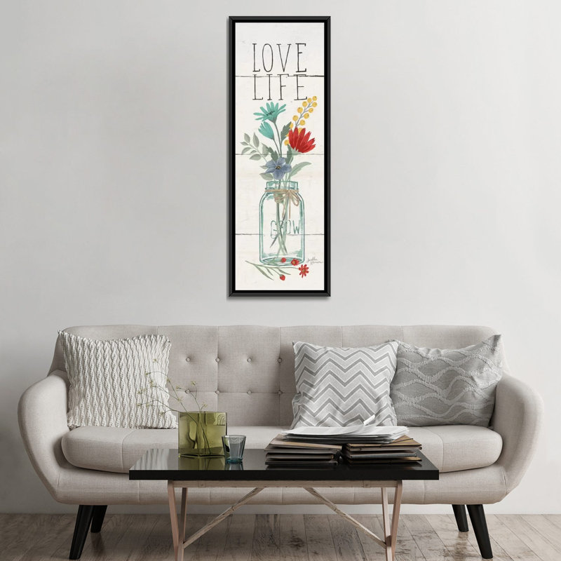 «Blooming pensé x», impression sur toile, H 36 po x l 12 po x P 1,5 po, Cadre noir
