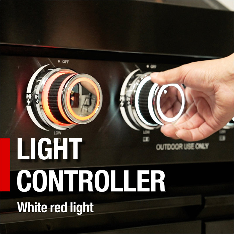 Îlot de cuisine de 43 pouces à 6 brûleurs et 85 000 BTU de cuisine au gaz en acier inoxydable pour barbecue et îlot de cuisine + réfrigérateur à vin compact + ensemble de rôtisserie + comptoirs en granite + évier en acier inoxydable