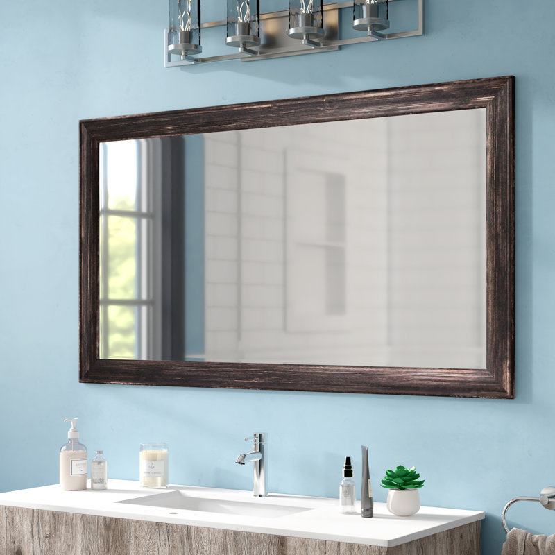 Bloodworth Solid Wood Flat Mirror, 35" H x 55" W, Brown