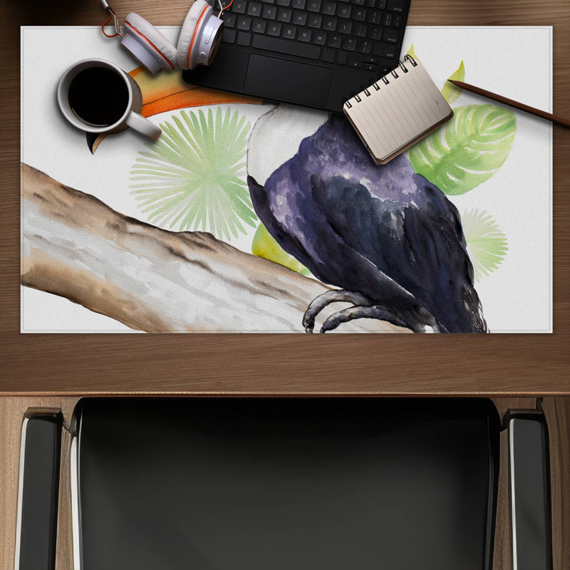 Toucan perched  - 14.00"x24.25" Desk mat
