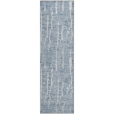 Tapis bleu Prisco lavable à la machine de qualité supérieure