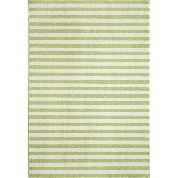 Yepez Green/White Indoor/Outdoor Rug