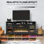 Console télé avec foyer électrique, rangement ouvert et armoires latérales-794909367