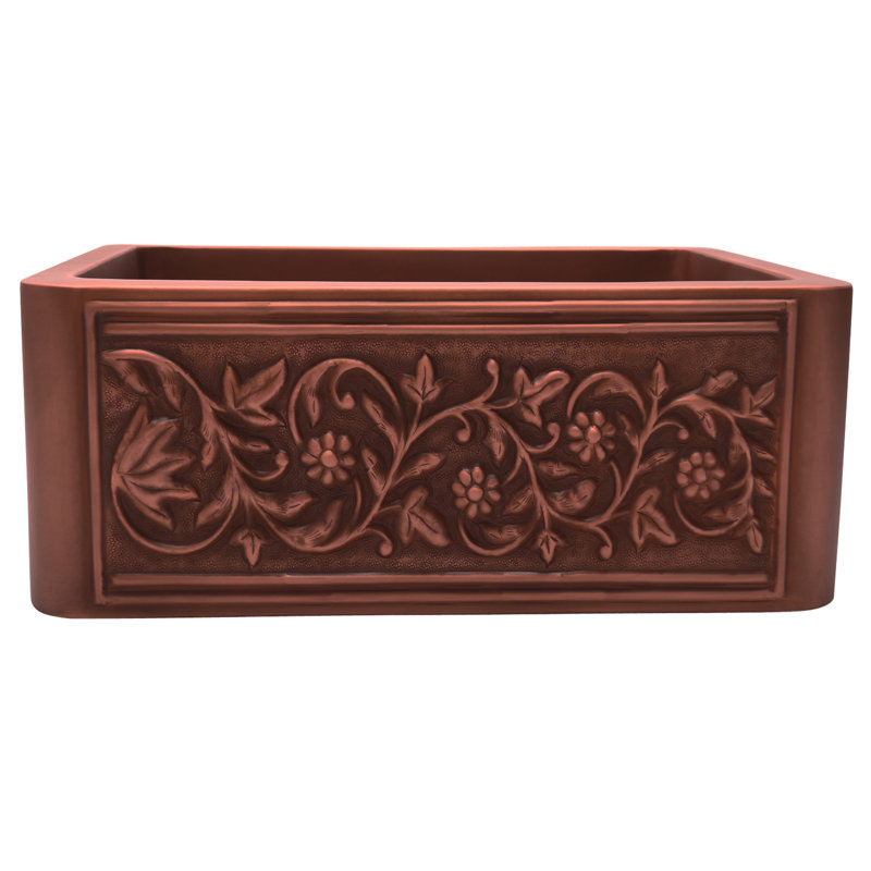 Cilantro 33'' L Single Bowl Copper Kitchen Sink