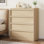 Modern Tall Dining Table with 4 Drawers, Natural Oak Storage Buffet Sideboard for Dining Room, Living Room, Entryway & Bedroom