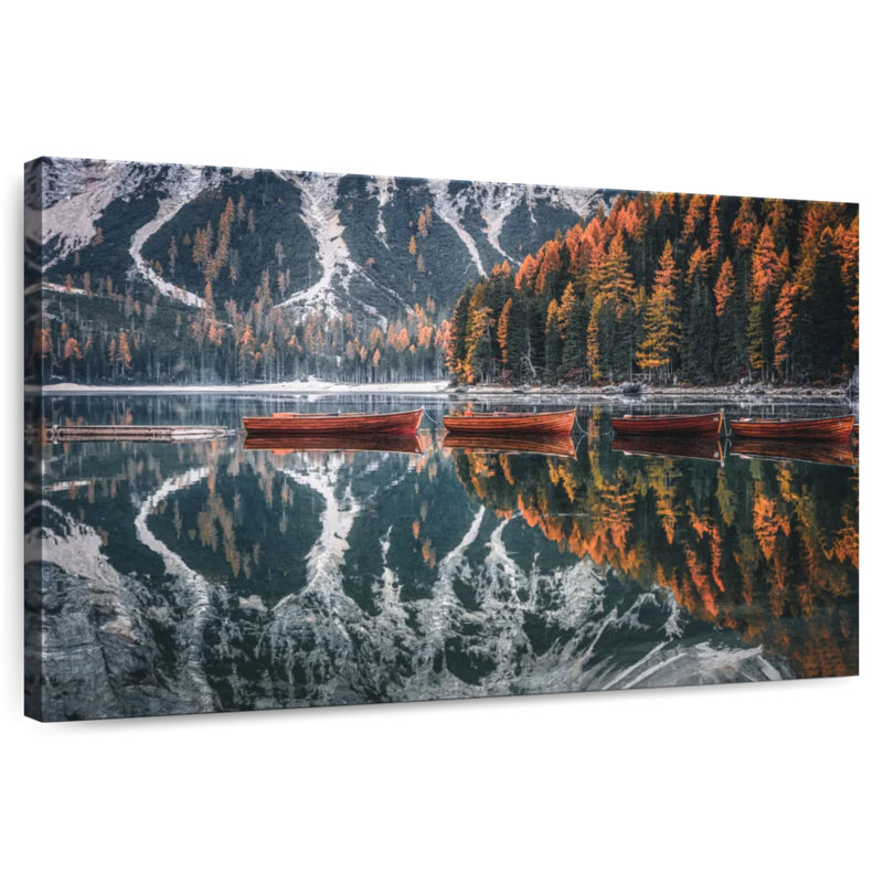 Bateaux Alvord au lac Braies, H 8 po x l 12 po