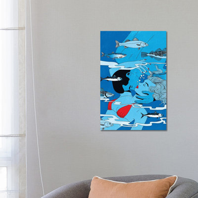 Lovers Underwater by Cosmo - Wrapped Canvas Print