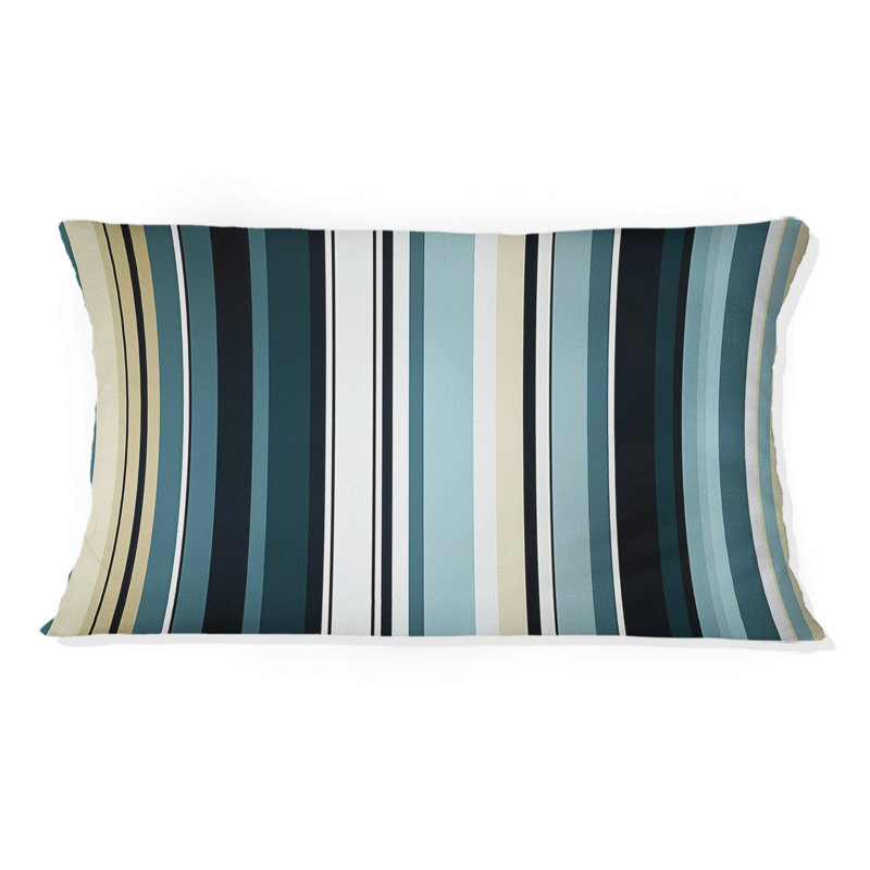Classic Blue Elegance Striped Pattern - Striped Polyester Pillow