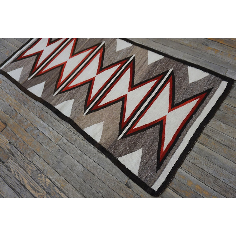 Tapis antique antique à tissage plat Navajo