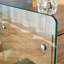 Autocollant et chevet en verre trempé - style simple, 1 tiroir, unité de rangement pratique et élégante
