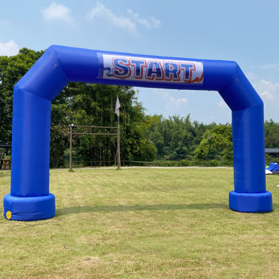  Wellcomer 20FT Polygon Inflatable Arch with Built-in Blower – Blue Colour, Start/Finish Line Archway for Races, Marathons, Events, Festivals & Parties