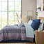 Édredon pour grand lit - imprimé médaillon bleu marine, rembourrage, style de taies d'oreiller à bordure brodée avec motif de draps, doux, détails, taie d'oreiller décorative, ajusté-120274463-120274466