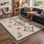 Tapis d'intérieur beige / noir / brun lavable à la machine Abrahamson avec envers antidérapant-128992083