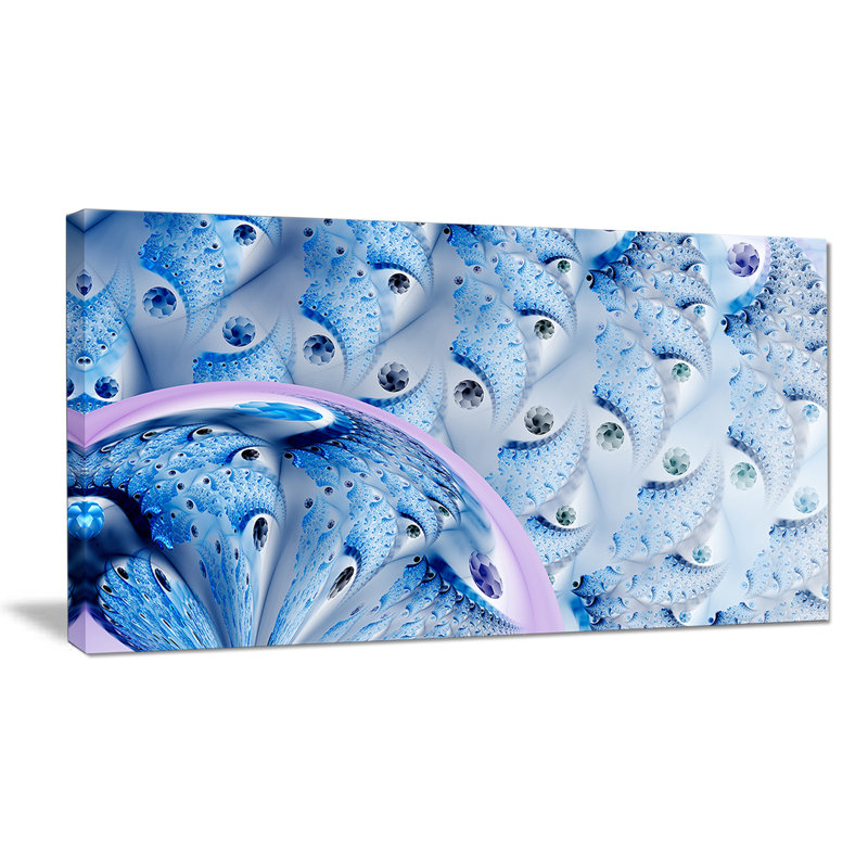 Fleur bleu ciel, impression abstraite sur toile tendue, H 20 po x l 40 po x P 1po