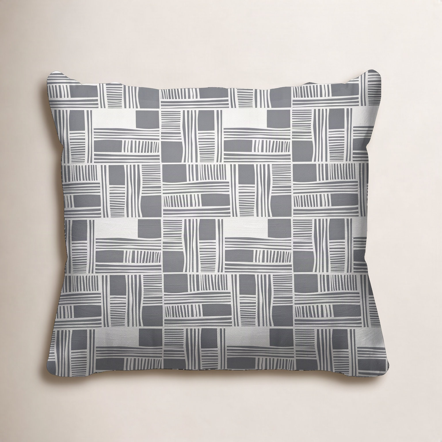 Kapri Throw Pillow, 15" x 15", Gray, Square
