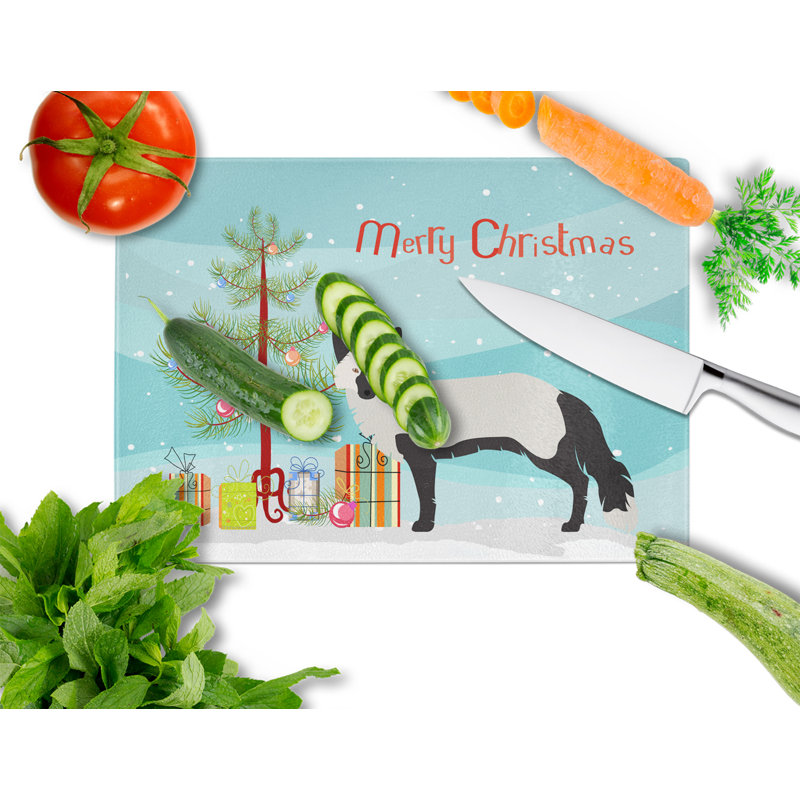 Planche à découper de noël en verre trempé caroline