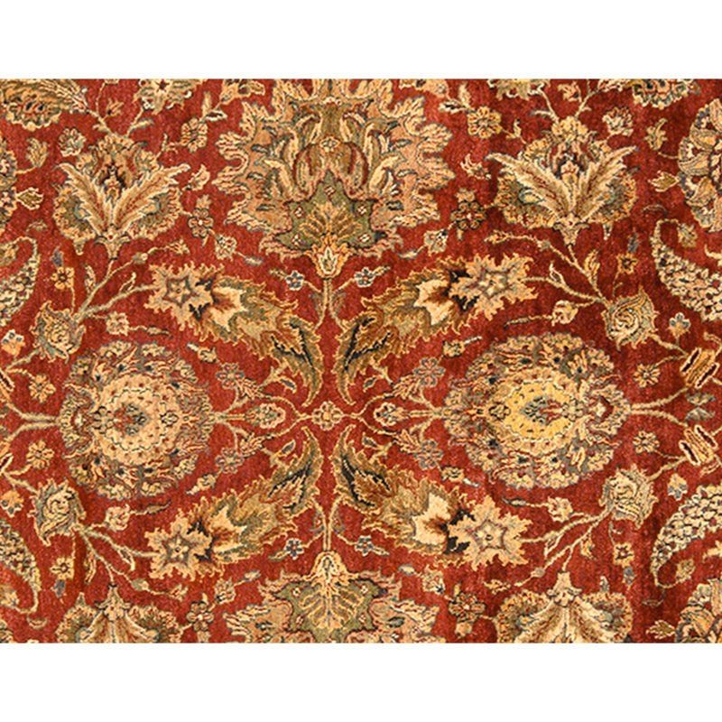High-Quality Hand-Knotted Red And Black Area Rug