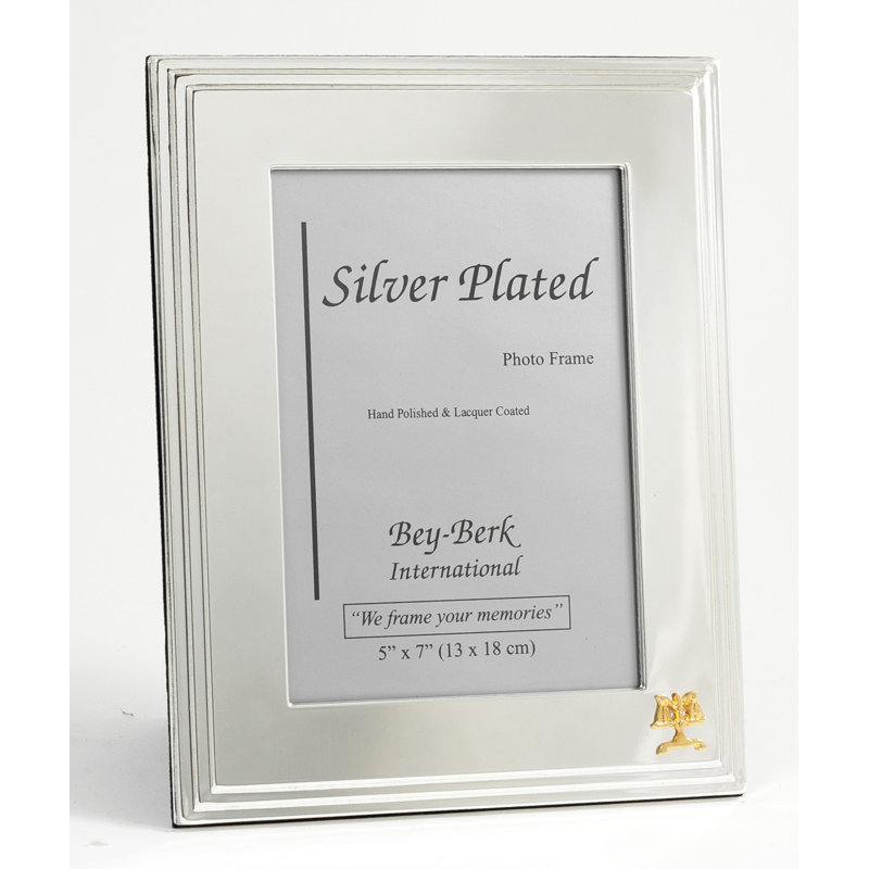 Silver Metal Beveled Picture Frame