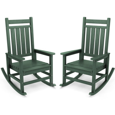 Ensemble de 2 chaises berçantes en PEHD pour l'extérieur