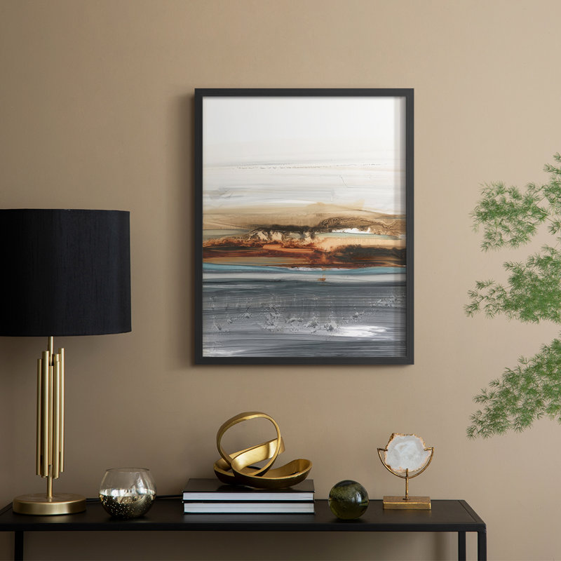 Sienna Dunes II, reproduction encadrée - bois massif, Noir, noir, noir, noir, H 11 po x l 9 po