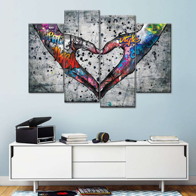 Impression sur toile Urban Love Heart
