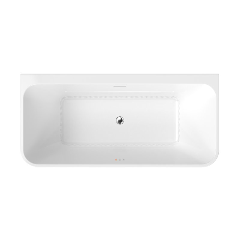 Lilac 67" x 32" Freestanding Acrylic Air Soaking Bathtub in Glossy White with Drain and Overflow