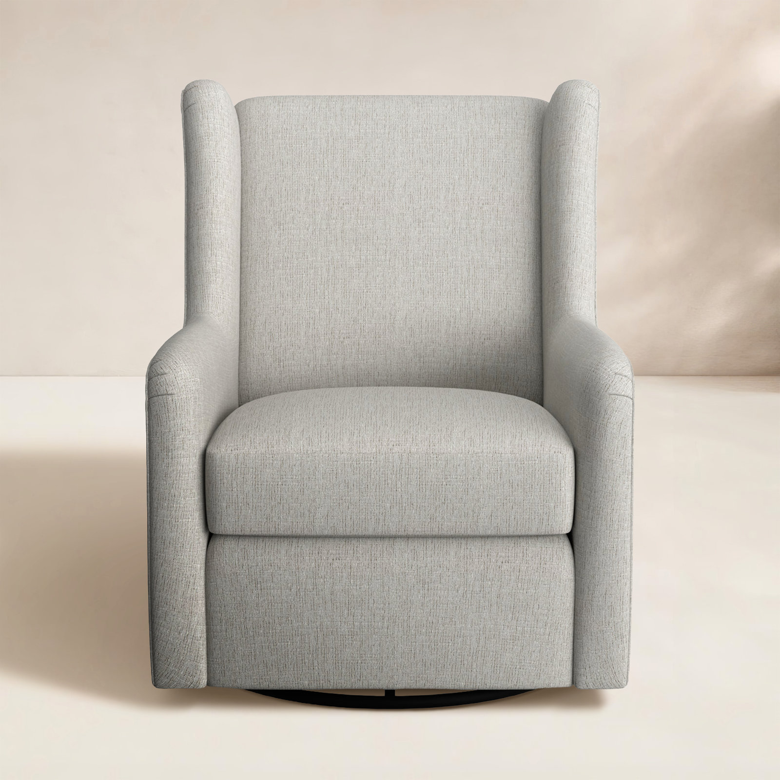 Miranda Upholstered Swivel Glider, Radical Dove Performance Chenille