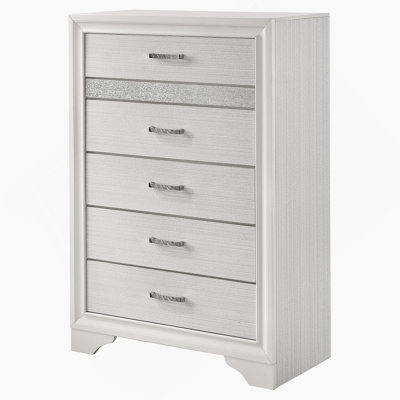 Commode de chambre blanche à 6 tiroirs