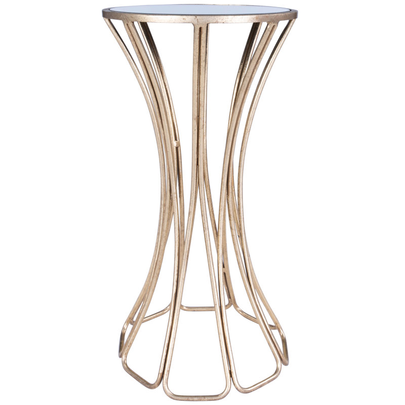 Faruh Metal & Mirrored Side Table