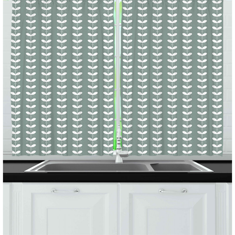 Floral Pointed Kitchen Curtain