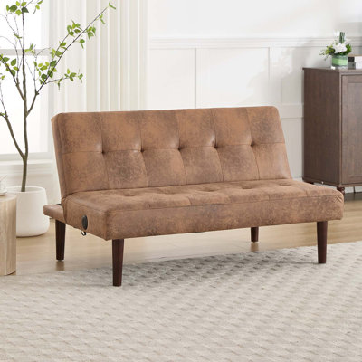 Canapé-lit pliable tendance avec tissu de flanelle haut de gamme, dossier réglable et port de charge pour les espaces de vie modernes