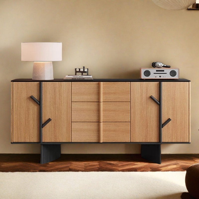 Buffet haut de gamme de style rétro, H 32,28 po x l 70,87 po x P 15,75 po