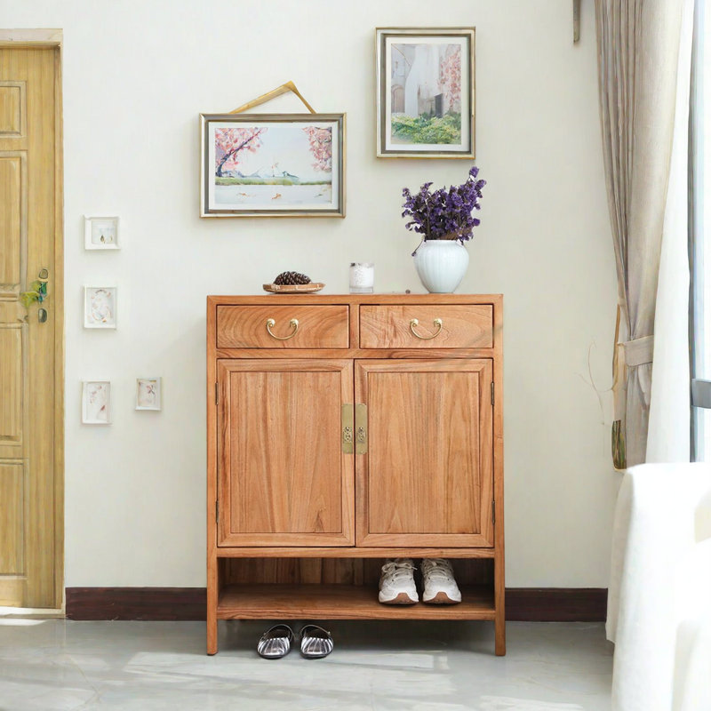 Armoire de rangement pour chaussures en bois massif 16 paires