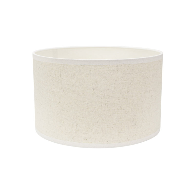 15cm H Linen Blend Drum Lamp Shade ( Slip-On ), Natural/White