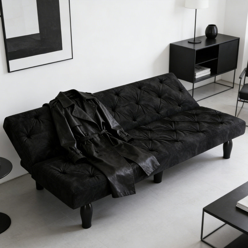 Canapé-lit futon en velours 66 pouces 3 positions convertibles, causeuse moderne pour le salon, la chambre à coucher