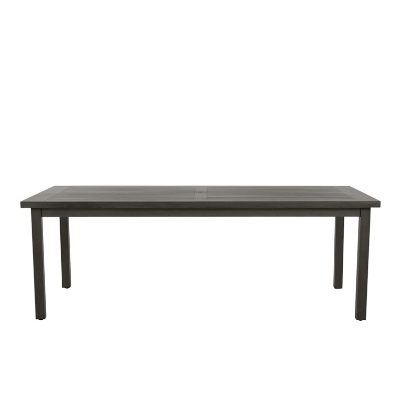 Club Aluminum Outdoor Dining Table, Slate Gray