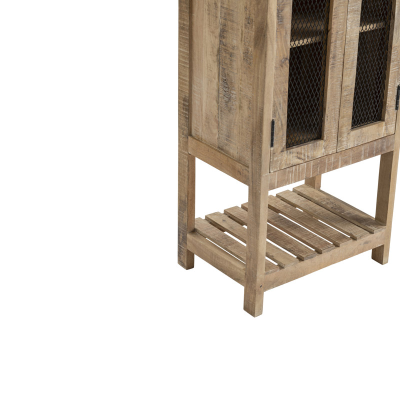 Ariaana Bret Elevated Glass and Metal Bar Cabinet
