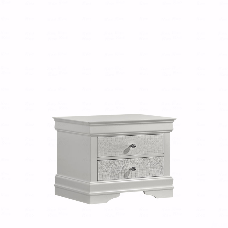 Table de chevet 2 tiroirs Modern, Blanc