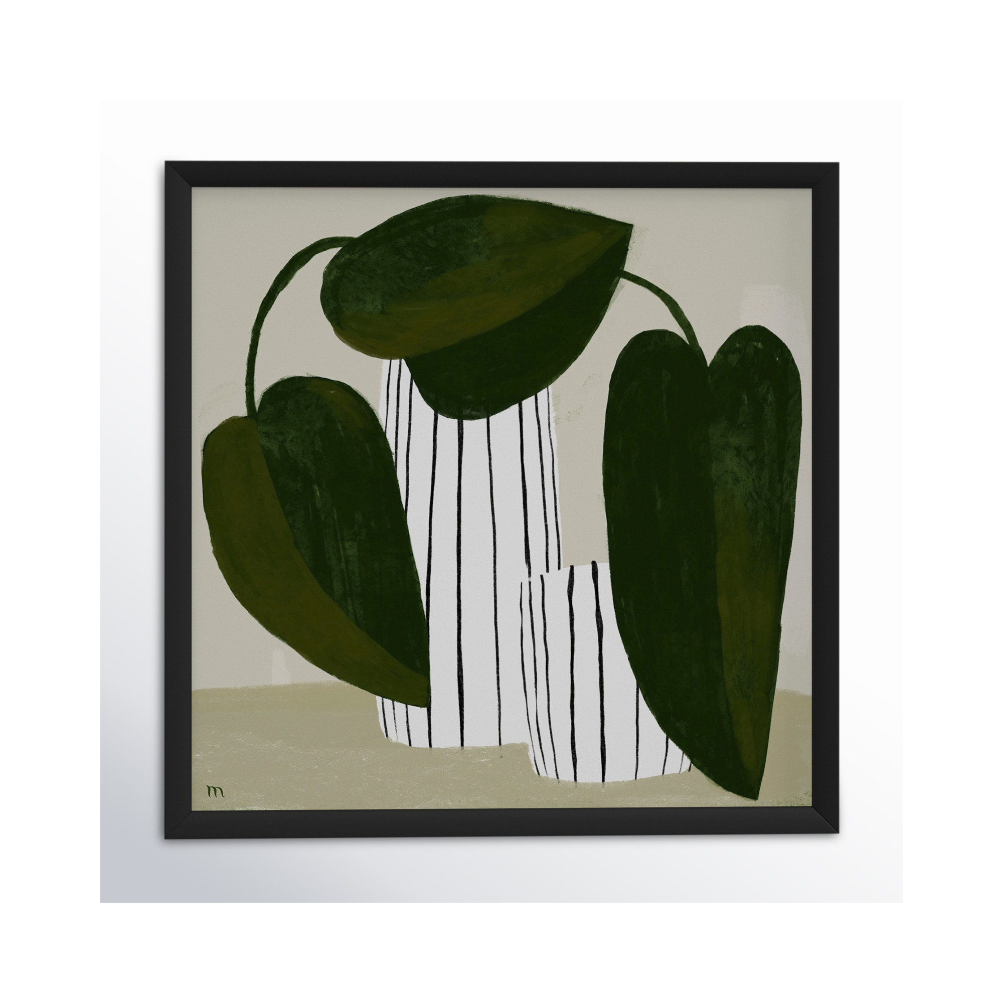 Striped Vases by StudioM, 24" H x 24" W x 1.25" D, Black