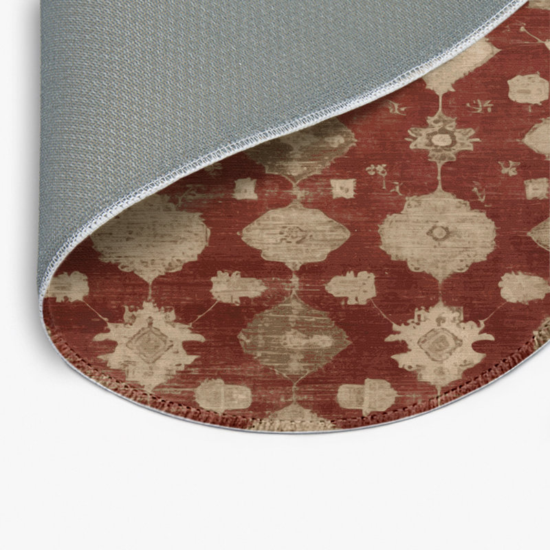 Tapis intérieur et extérieur brun Overdyed, Rond 5 pi