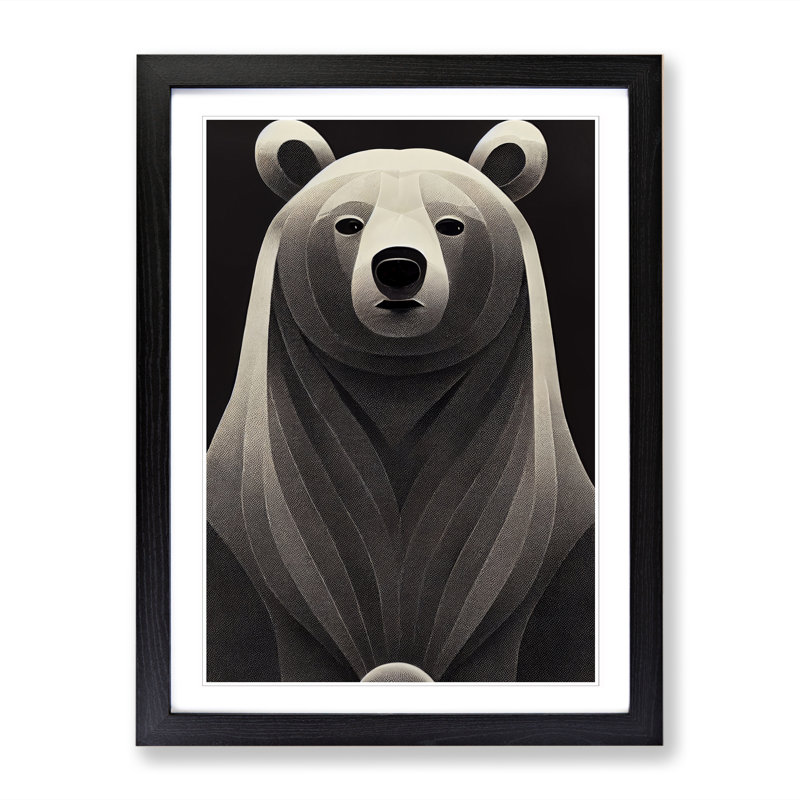 Bear Avant Garde - Single Picture Frame Print, 64cm H x 46cm W, Walnut Framed