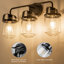 3 lumières avec abat-jour en verre transparent, applique moderne, luminaire intérieur industriel pour salle de bain, salon, chambre à coucher, évier de cuisine, douille E26, [sans ampoule]