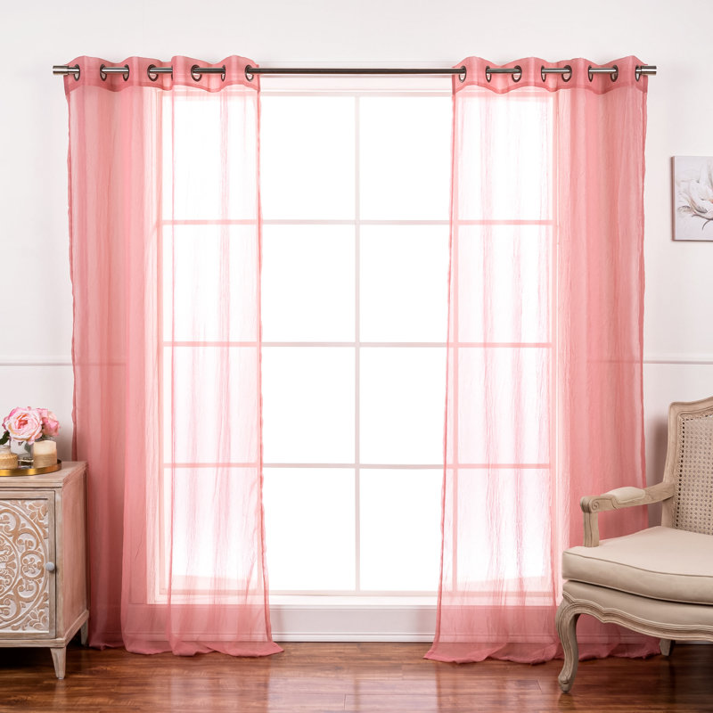 Rideau transparent Maaike, L 52 po x L 84 po, Mauve