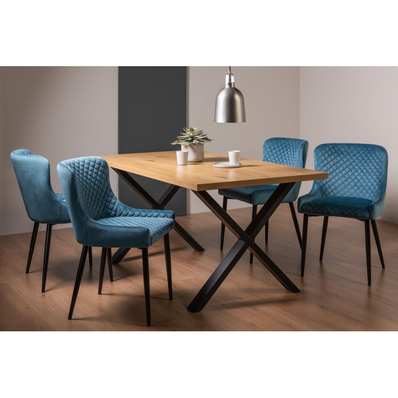 4 - Person Dining Set, Petrol Blue